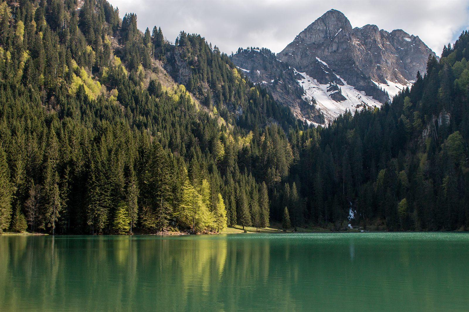 Eaux émeraude du lac des Plagnes
